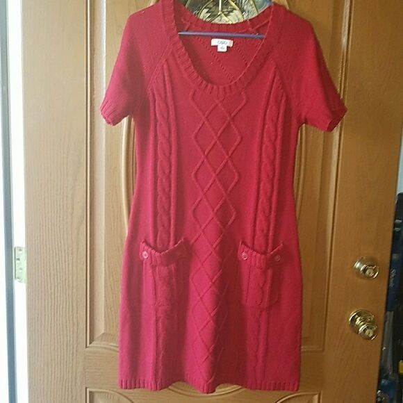 Cato red sweater dress Sz. Small EUC - Picture 1 of 5